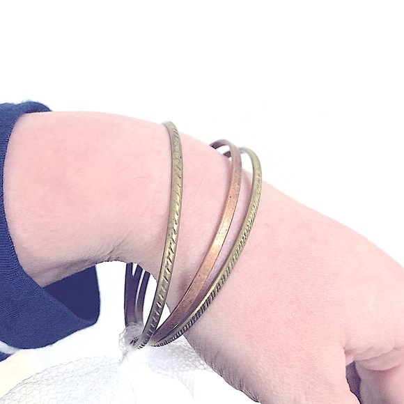 3pc Jewelry Set »So_Stylish_So_VTG Pretty BÖhÖ Bronzed Bohemian Bangle Bracelets - Picture 12 of 16